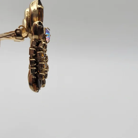 VTG Topaz/Citrine Colored Earrings | Possibly Juliana or Schreiner | Unsigned - Picture 5 of 7